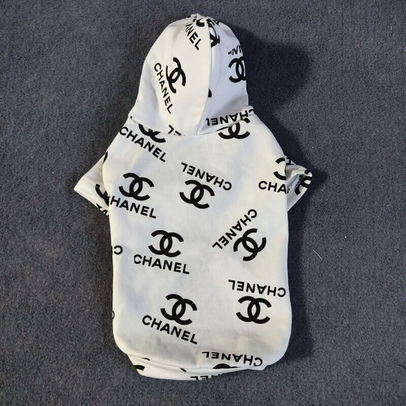 Chanel dog hoodies, small dog clothes 2023