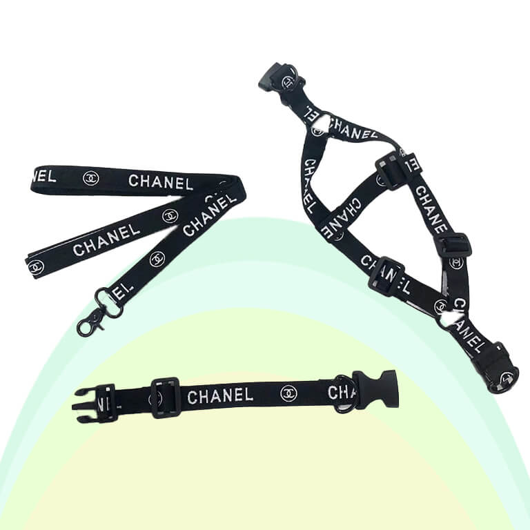 Chanel cute dog harness, bulldog harness