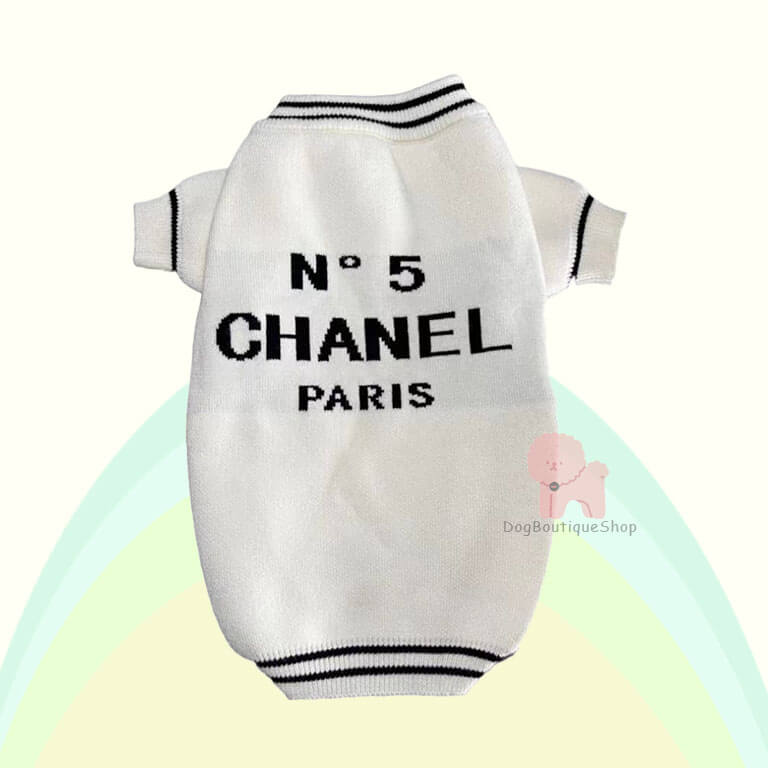 coco chanel dog sweater, chanel puppy clothes